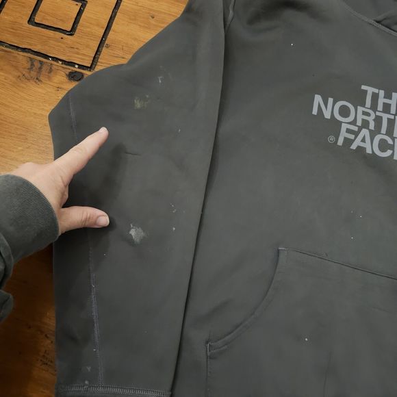 The North Face Hoodie Sweatshirt Adult XL Gray Logo Pullover Running Casual Mens - Picture 3 of 4